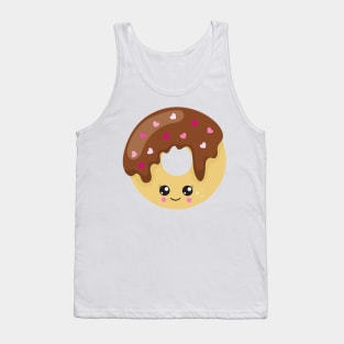 Kawaii Donut, Chocolate Donut, Doughnut, Hearts Tank Top